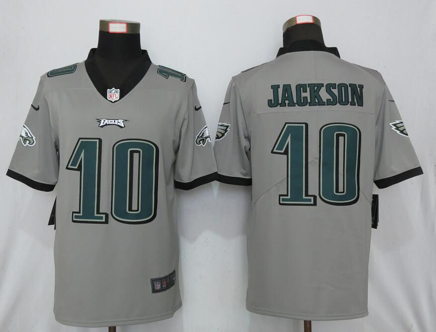 Men Nike Philadelphia Eagles #10 Jackson 2019 Vapor Untouchable Gray Inverted Legend Limited Jersey